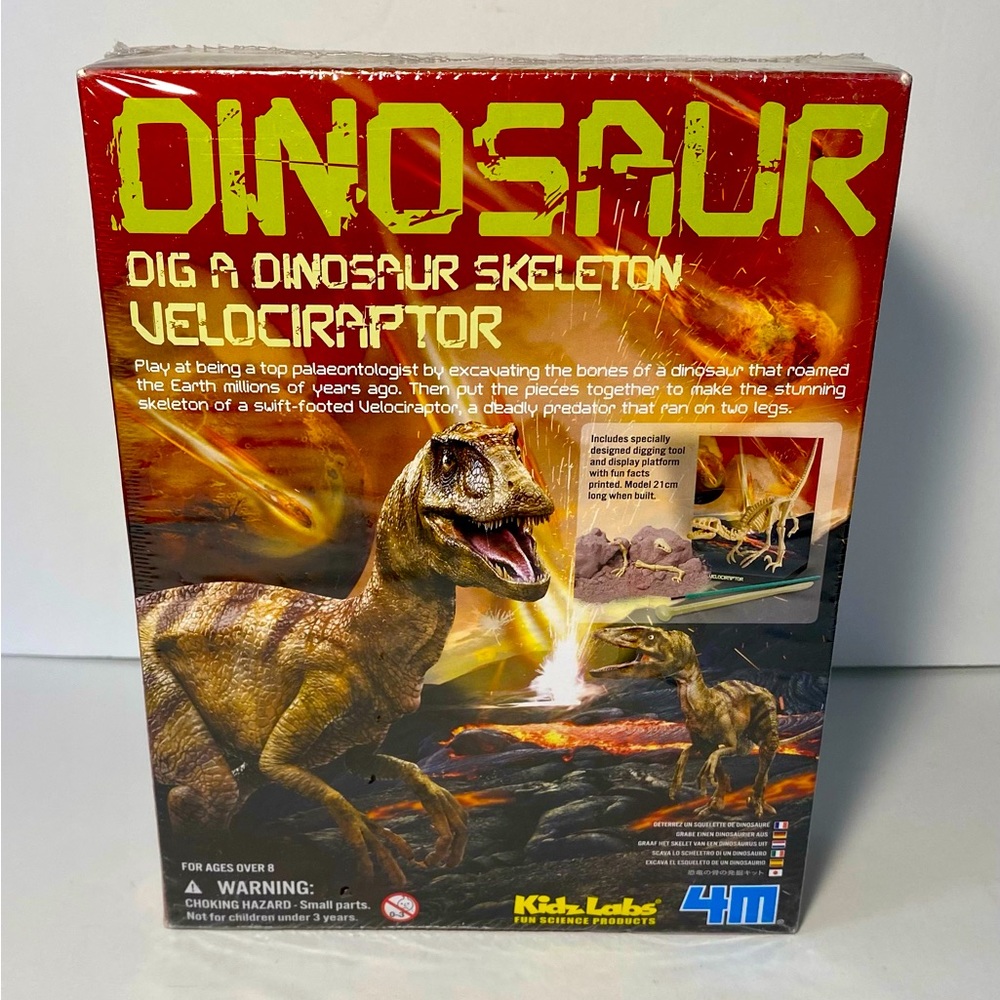 NEW Velociraptor Dig Dinosaur Skeleton Excavation Toy Kit Kidz Labs Science Gift